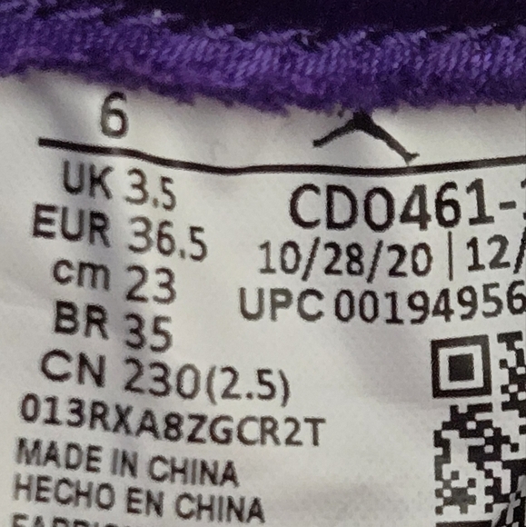 Nike Air Jordan Court Purple White and Purple High-Tops - Picture 2 of 10